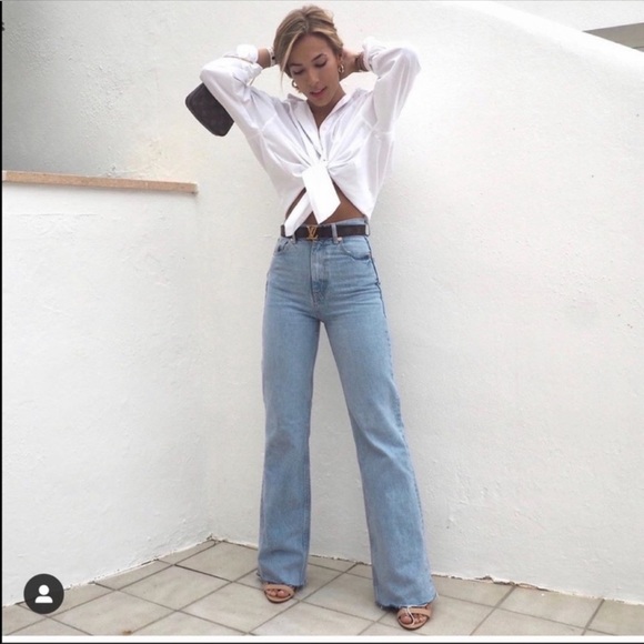 Zara Denim - Zara wide legs jeans bloggers fav